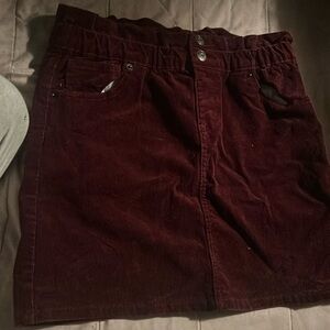 burgundy skirt